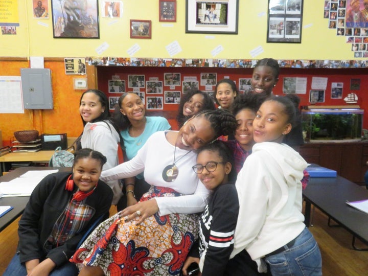 <p>Lovely Hoffman with girls from her My Black is Beautiful video. </p>