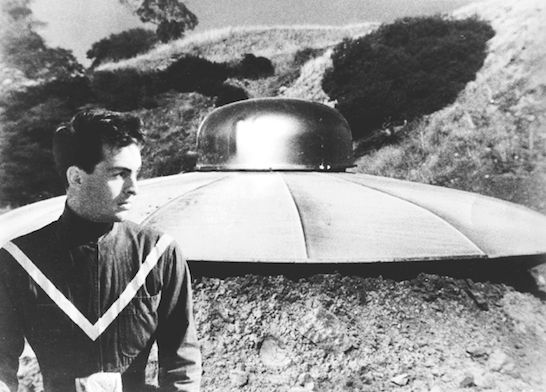 An alien spaceship lands in Bronson Canyon in the 1959 cult classic Teenagers from Outer Space