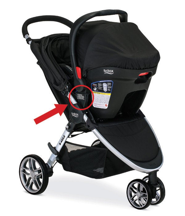 Britax-B-Agile stroller in travel system mode.