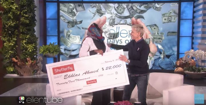 Ekhlas Ahmed is awarded $22,000 to help pay off her student debt.