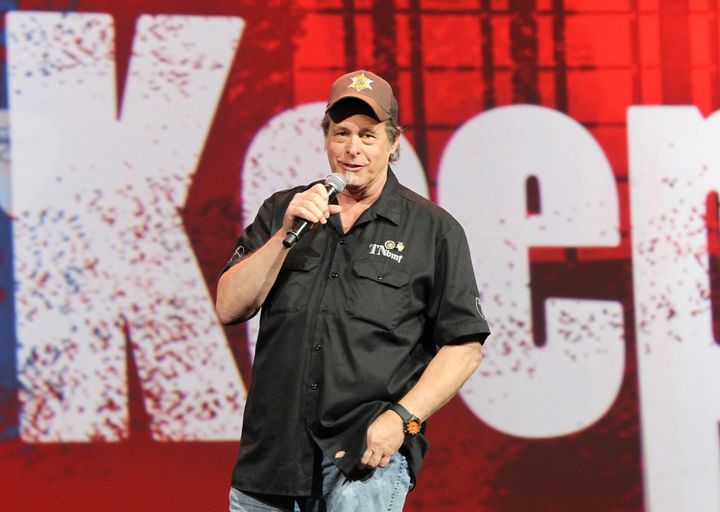 Ted Nugent speaks at the 2015 NRA Annual Convention on April 12, 2015 in Nashville, Tennessee. 