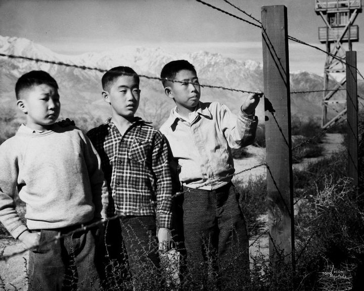 Boys Behind Barbed Wire (Norito Takamoto, Albert Masaichi, and Hisashi Sansui), 1944, Manzanar concentration camp