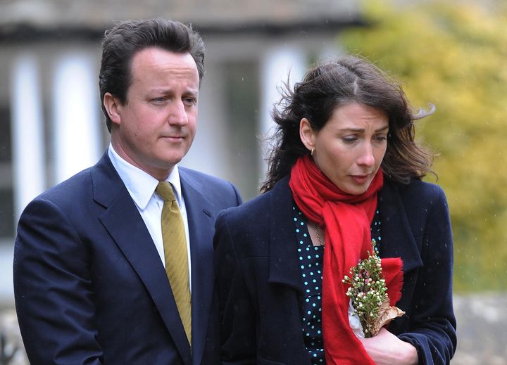David Cameron and his wife Samantha arrive at St Nicholas Church for the funeral of their son Ivan on March 3, 2009 in Chadlington, Oxfordshire.