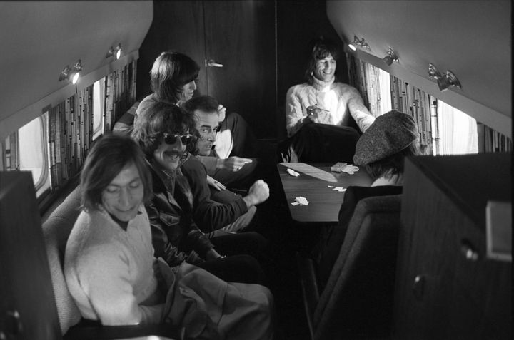 <p>Schneider aboard the tiny Stones touring plane in 1969.</p>