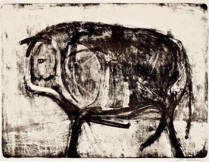 Bull, lithograph, circa 1956