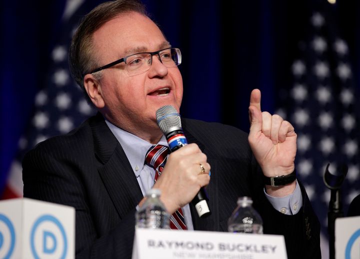 Ray Buckley speaks during a Democratic National Committee forum in Baltimore, Maryland, on Feb. 11.