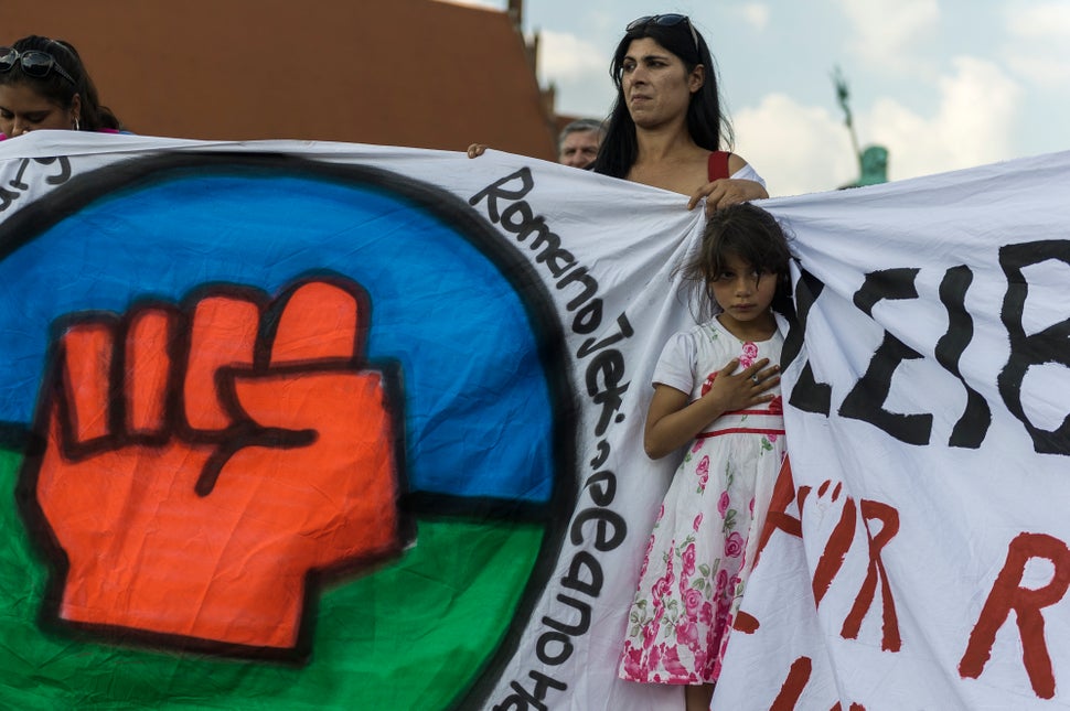 Roma&nbsp;march in a&nbsp;national demonstration against the risk of a new Holocaust and discrimination of nomad people in Be