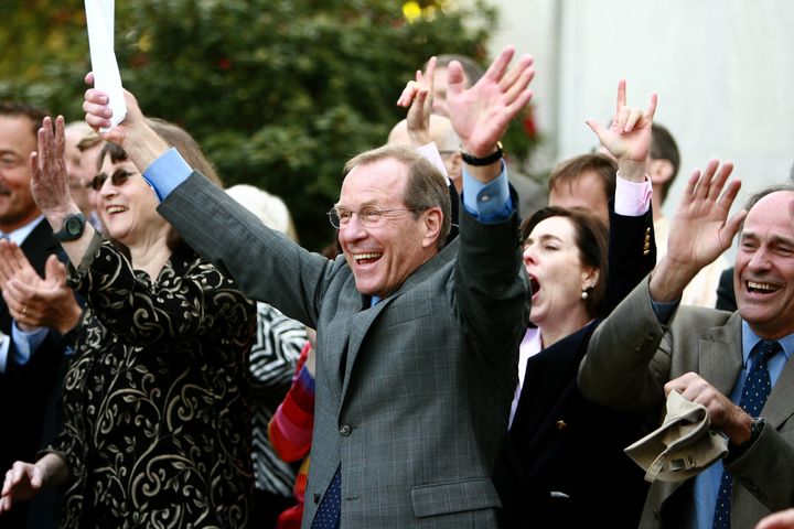 Here's Brown in 2007, then a state senator, celebrating the governor signing two bills into law protecting LGBT rights.
