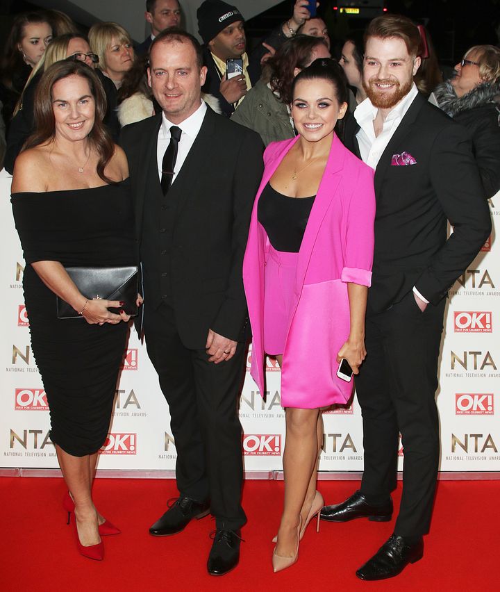 Scarlett's mum Betty, dad Mark Moffatt and ex-boyfriend Luke Codden all attended last month's National Television Awards with her.