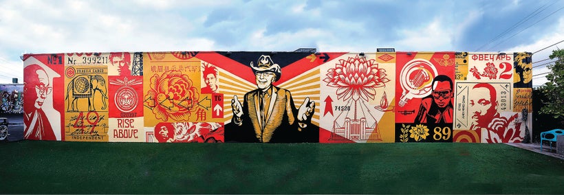 Wynwood Walls Mural, 2013, Miami, FL. Courtesy Obey Giant Art.