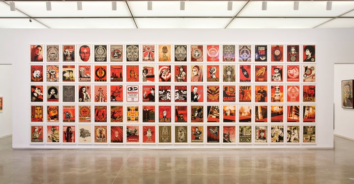 <p>Opening of Shepard Fairey exhibition at Jacob Lewis Gallery. Courtesy Jacob Lewis Gallery, New York. Photo Jon Furlong. </p>
