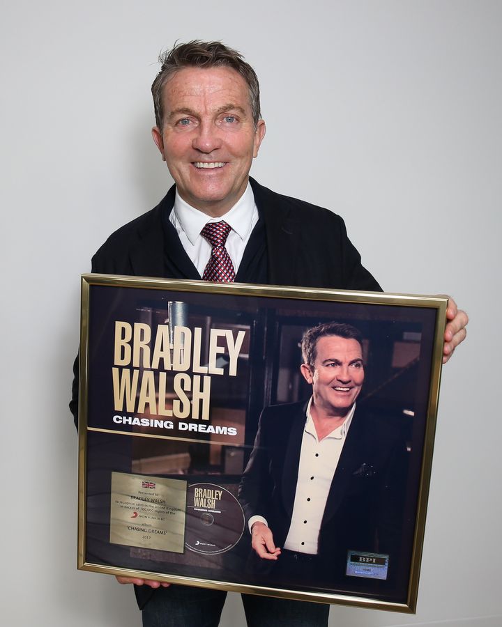 Bradley Walsh and his gold disc