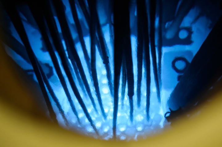 Cherenkov radiation in the research reactor IVV-2M at the Institute of Reactor Materials of the the Russian Federation State Atomic Energy Corporation.