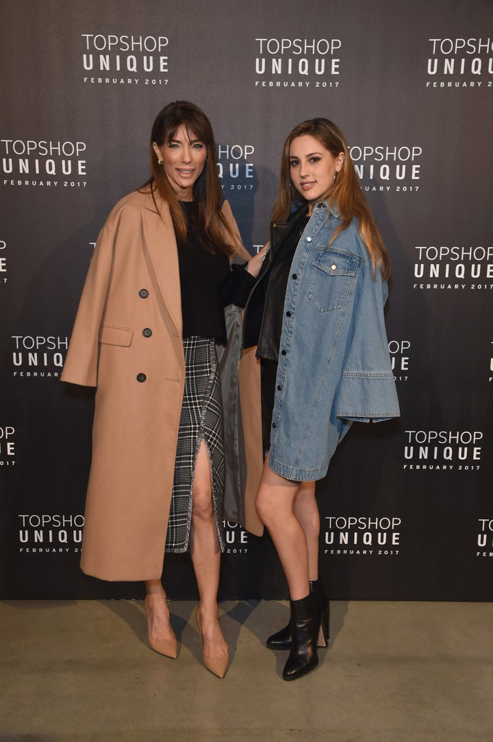 Jennifer and Sophia pose at Topshop's LFW show at Tate Modern.