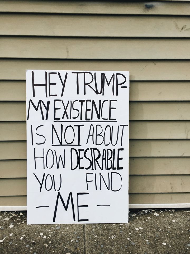 A sign at the Oakland march