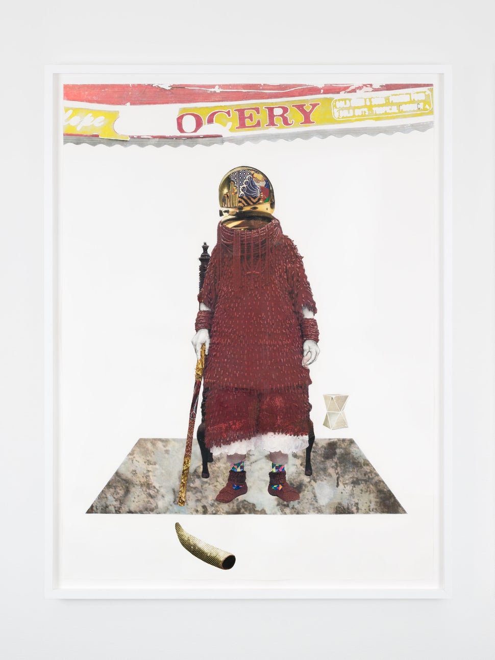 David Shrobe, "Future’s Market," 2015, acrylic, graphite, and mixed media on paper, 44 x 33 inches