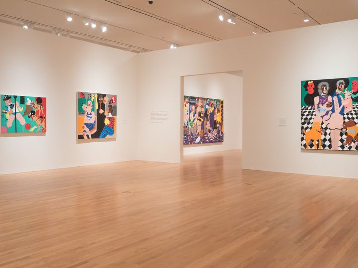 <p>Paintings from a phase in Abney’s career where the backgrounds became more abstract </p>