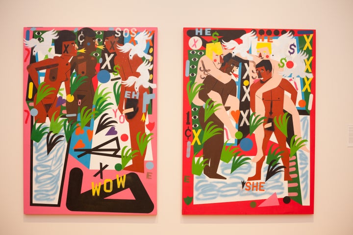 <p>“Pool Party at Rockingham #1”, 2016 and “Pool Party at Rockingham #2”, 2016 offer Abeney’s commentary on gender dynamics and relationships. </p>