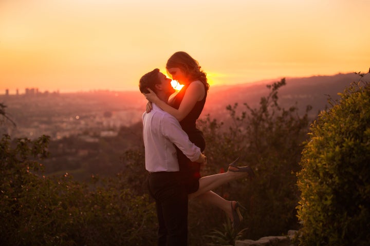 The engagement shoot shows what it would have been like if the characters in the movie had gotten their happily ever after.