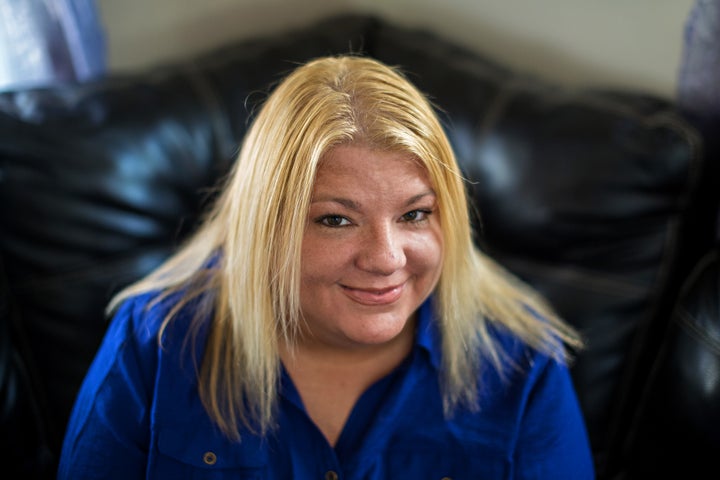 Rosie Palfy, Marine veteran, MST survivor, homelessness advocate, at home outside Cleveland. Photo by Scott Shaw.