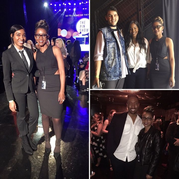 Me with some of the designers that showed their collections at The Pin Show whom I knew from The University of North Texas Fashion Design Program. Dika Obiaju (Left) Octavio Chavez &  Jackie Annette (Top Right) Radkeem Sims (Bottom Right) 