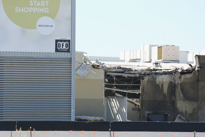A view of the crash site from the Tullamarine Freeway