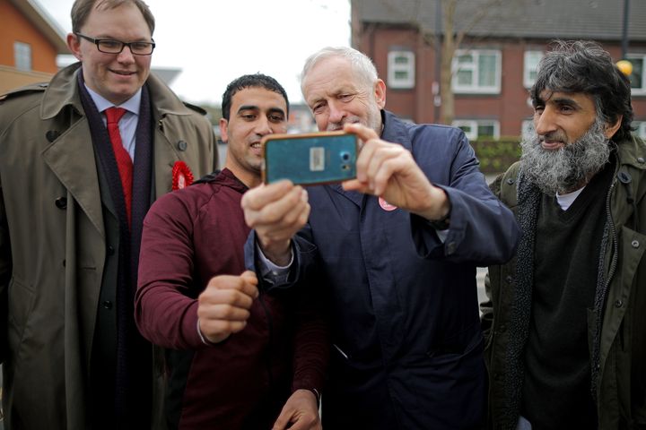 Jeremy Corbyn campaigning in with Stoke Central Labour candidate Gareth Snell