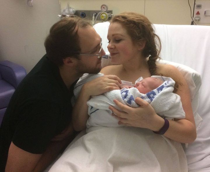 Jennifer with her husband Ashley and their baby Edith. 