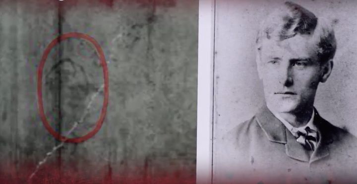 An image of Sickert as a 24-year-old (right) could have been caricatured in a Ripper letter (left), claims Cornwell 