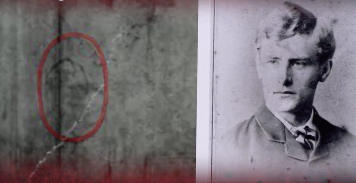 An image of Sickert as a 24-year-old (right) could have been caricatured in a Ripper letter (left), claims Cornwell 