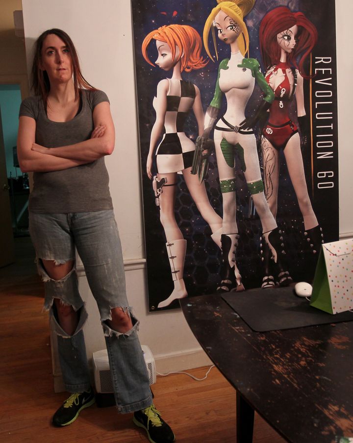 Brianna Wu, software engineer and the found of Giant Spacekat, which makes games with female protagonists. Wu is one of three woman targeted for abuse and death threats by the gaming community after posting online about the misogony in the gaming industry