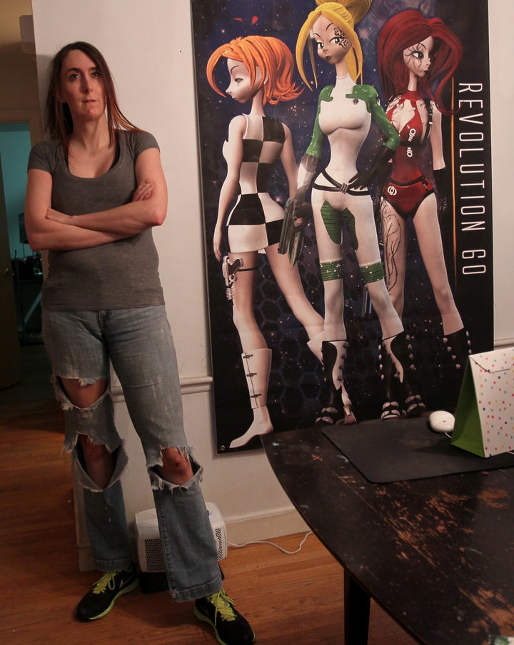 <strong>Brianna Wu, software engineer and the found of Giant Spacekat, which makes games with female protagonists. Wu is one of three woman targeted for abuse and death threats by the gaming community after posting online about the misogony in the gaming industry</strong>