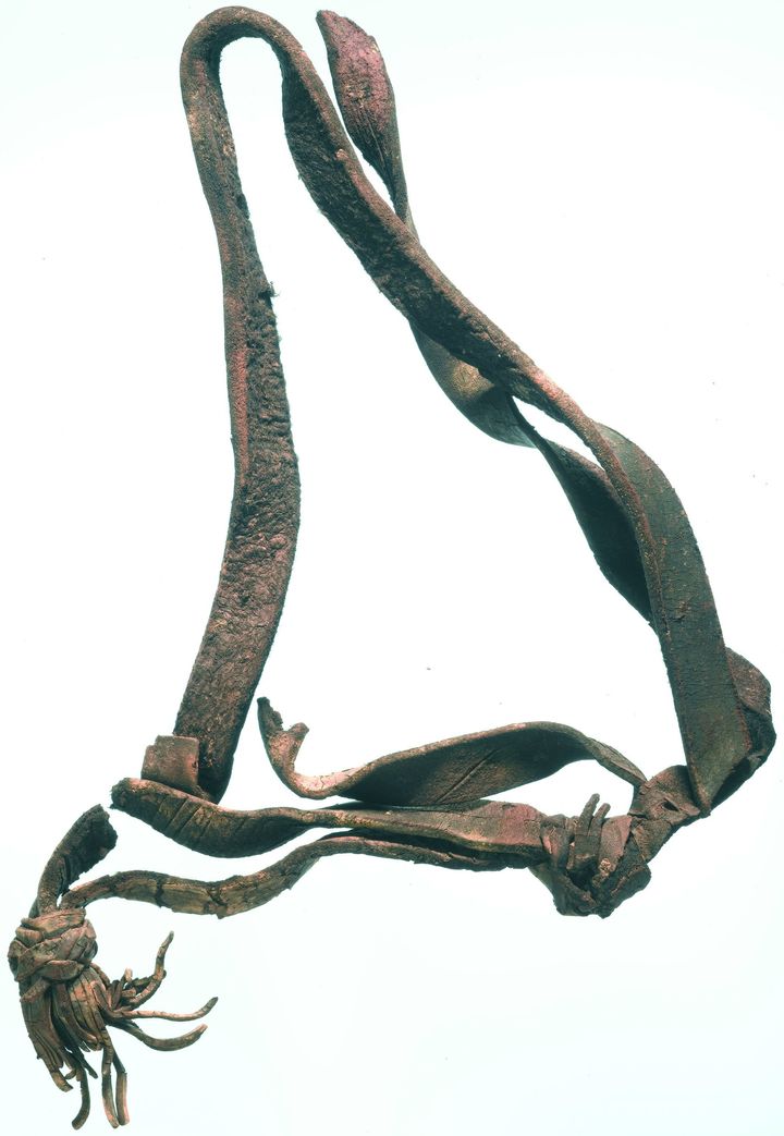 A late 16th-century horse harness strap, including tassels