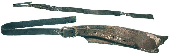 Part of a late 16th-century three-part horse harness strap