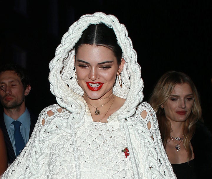 Kendall Jenner arriving at Cirque le Soir club after attending the Love Me 17 X Burberry party on Feb. 20. 