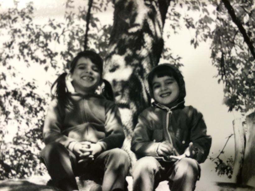My brother and me in the early days of our rock climbing careers, atop a very small summit.