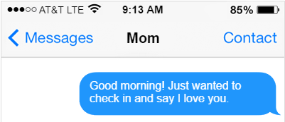 While it is not always easy, I try to check in as much as possible.
