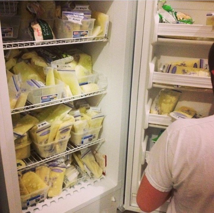 This is what Brittany's freezer looked like before she donated her excess breast milk. 