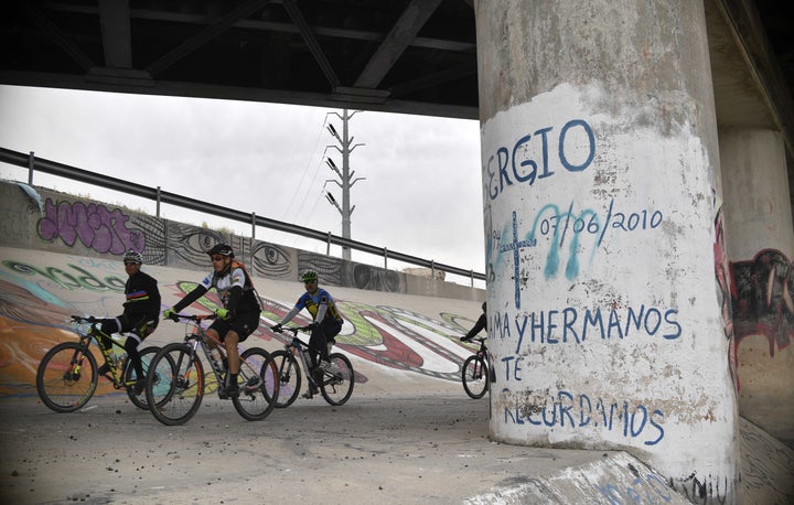 Picture of the place where in 2010 Mexican 15-year-old Sergio Hernandez was killed by a U.S. border patrol agent on the