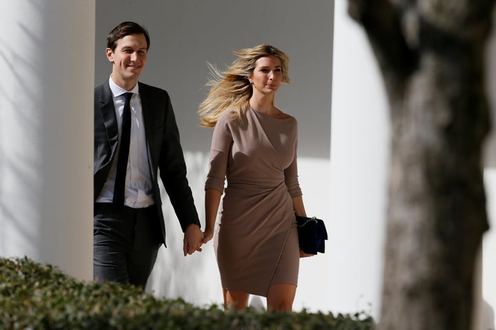 President Donald Trump's senior adviser, Jared Kushner, and Trump's eldest daughter, Ivanka Trump, at the White House on Feb. 10, 2017. 