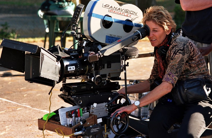 Cinematographer Nancy Schreiber, ASC on the set of <em>Loverboy</em>, directed by Kevin Bacon.