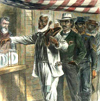 “The First Vote” from <em>Harper’s Weekly</em>.