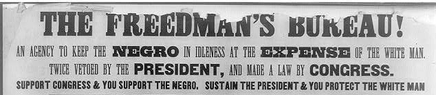 Part of the racist posters attacking Radical Republicans on the issue of Black suffrage, issued during the Pennsylvania gubernatorial election of 1866.