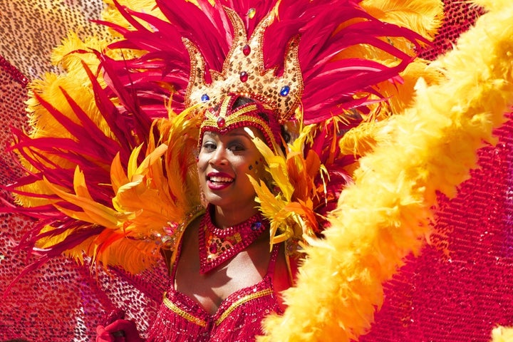 Vibrant Brazilian Carnival with Samba Dancers and Colorful Costumes