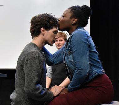Gabriel A. Ross, Adam Niemann, and Junée Simon in a scene from <strong><em>Isaac's Eye</em></strong>