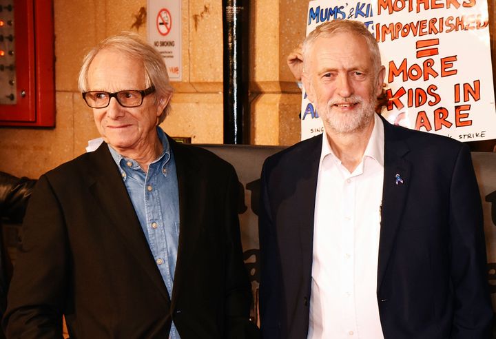 Ken Loach and Jeremy Corbyn attend the 'I, Daniel Blake' People's Premiere last October.