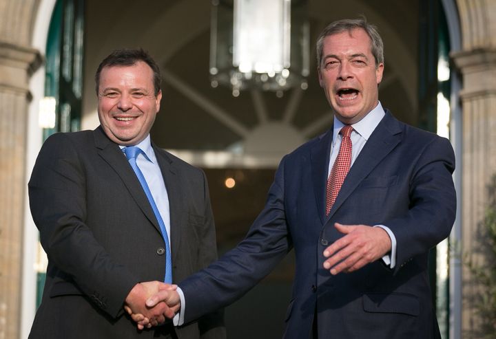 Arron Banks with former Ukip leader Nigel Farage