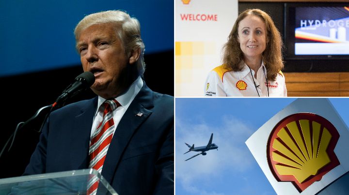 Sinead Lynch, top right, boss of Royal Dutch Shell in Britain, said Trump’s stance on new, cleaner forms of energy was 'disappointing'