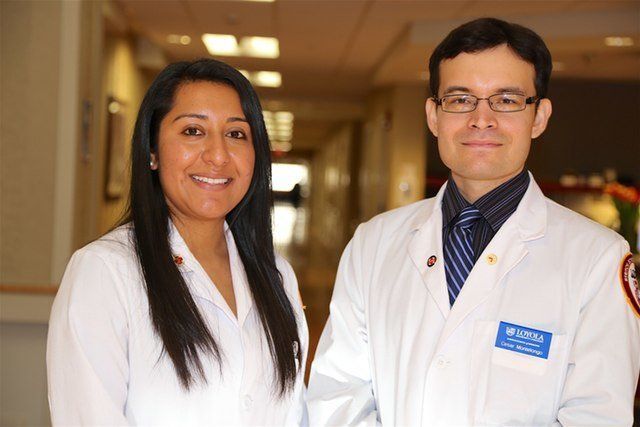 Belsy Garcia Manrique (left) and Cesar Montelongo are classmates at the Loyola University Chicago Stritch School of Medicine. Having entered the U.S. as children of undocumented immigrants, they worked hard and long toward their dream of a medical career, but now fear deportation under President Trump.