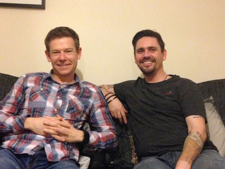 Matthew (pictured right) with his lifelong friend Craig (left).